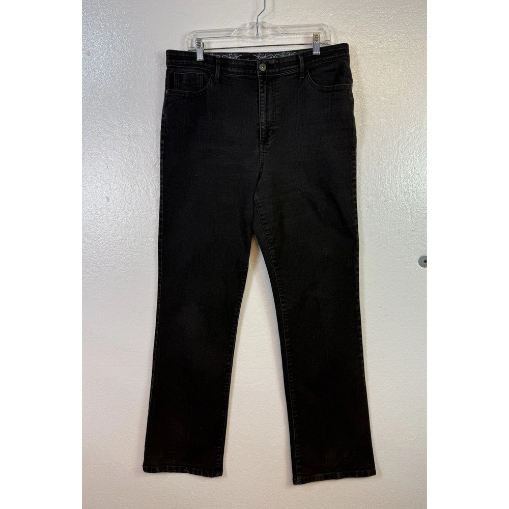 Gloria Vanderbilt Black Jeans Womens Sz 14 Stretch Straight Leg 34/31